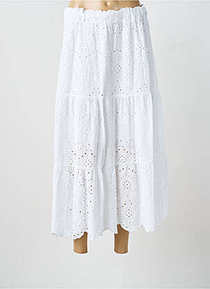 Jupe longue coupe fluide blanc BLANC BOHEME femme