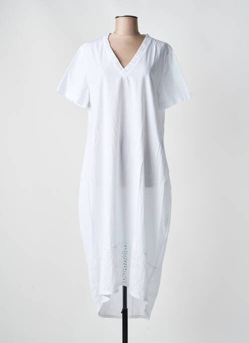 Robe longue manches courtes manches courtes blanc BLANC BOHEME femme