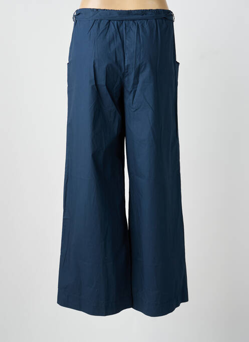 Pantalon droit tissage popeline taille normale bleu BLANC BOHEME femme