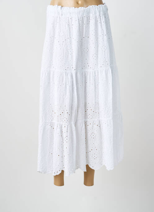 Jupe longue blanc BLANC BOHEME femme