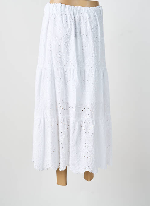 Jupe longue blanc BLANC BOHEME femme