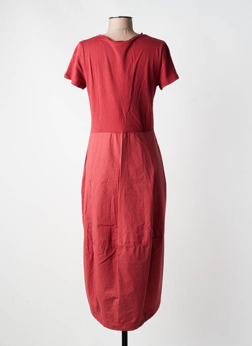 Robe longue manches courtes manches courtes rouge BLANC BOHEME femme