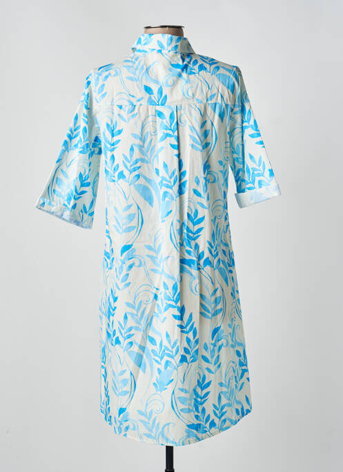 Robe mi-longue bleu BLANC BOHEME femme