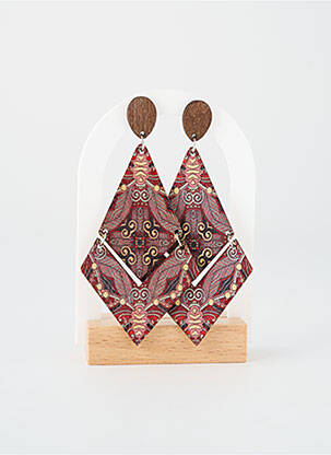 Boucles d’oreilles imprimé rouge TATA GISELE femme