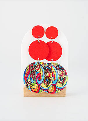Boucles d’oreilles imprimé rouge TATA GISELE femme