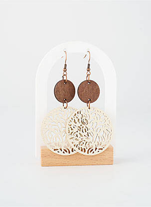 Boucles d’oreilles beige TATA GISELE femme