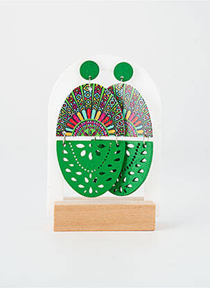 Boucles d’oreilles vert TATA GISELE femme