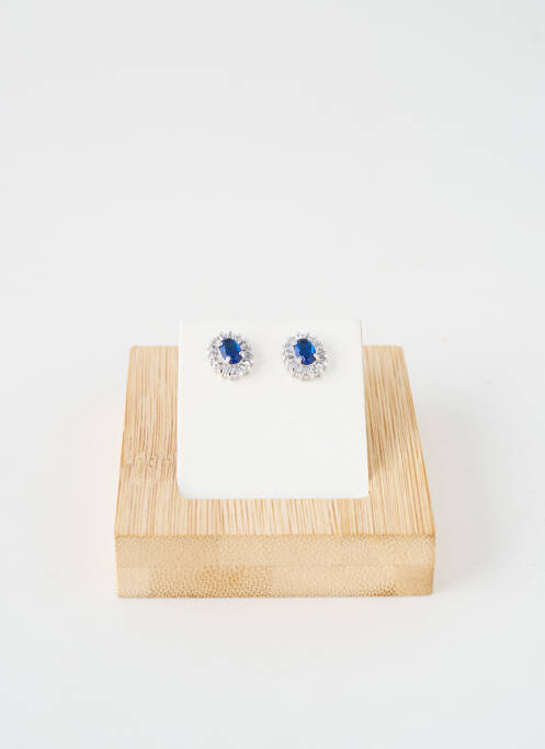 Boucles d’oreilles matériaux métal bleu TATA GISELE femme