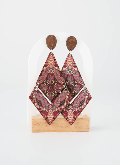 Boucles d’oreilles imprimé rouge TATA GISELE femme