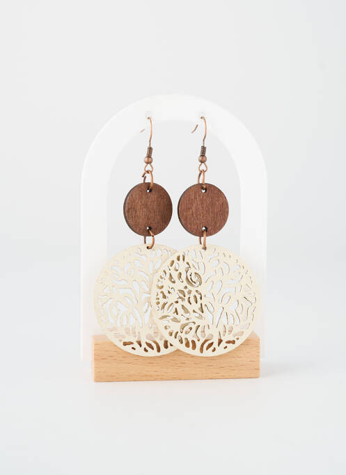 Boucles d’oreilles beige TATA GISELE femme