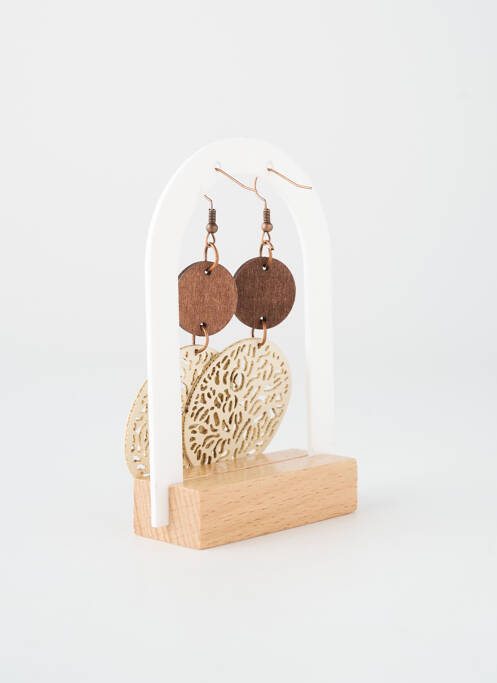 Boucles d’oreilles beige TATA GISELE femme