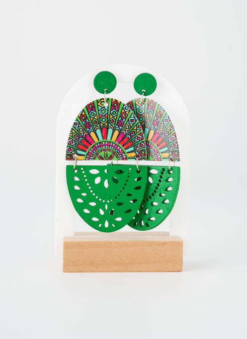 Boucles d’oreilles vert TATA GISELE femme