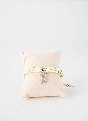 Bracelet matériaux argent beige TATA GISELE femme