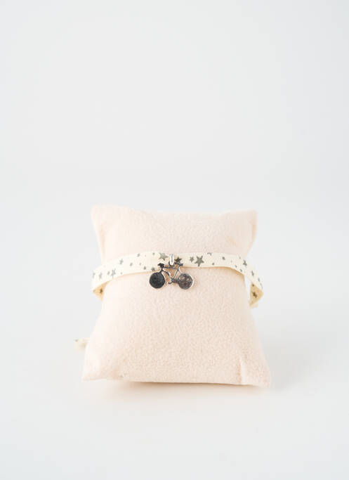 Bracelet matériaux argent beige TATA GISELE femme