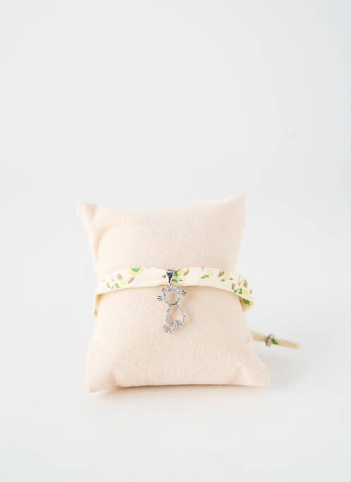Bracelet matériaux argent beige TATA GISELE femme