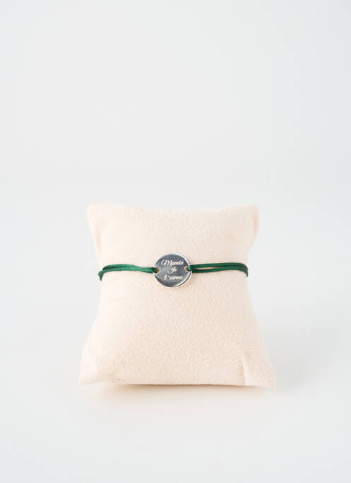 Bracelet matériaux argent vert TATA GISELE femme