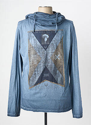 Sweat-shirt à capuche manches longues manches longues bleu DEELUXE homme