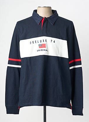 Polo manches longues manches longues bleu DEELUXE homme