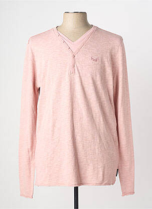 Pull col v manches longues rose KAPORAL homme