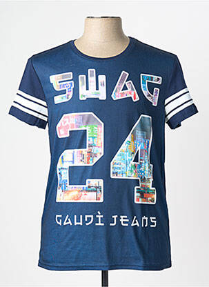 T-shirt coupe droite manches courtes bleu GAUDI homme