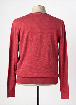 Pull col v manches longues rouge TOMMY HILFIGER homme