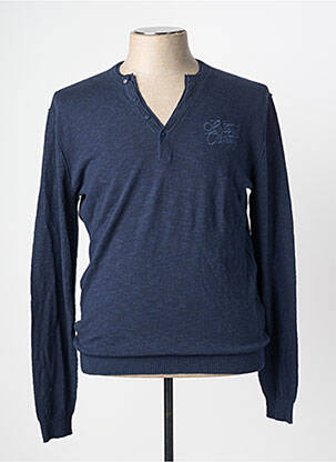 Pull col v manches longues bleu KAPORAL homme