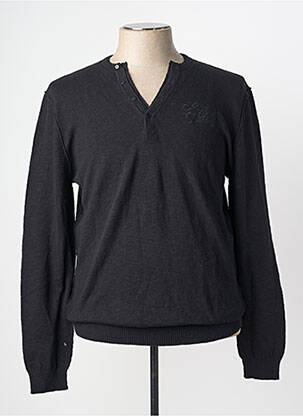 Pull col v manches longues noir KAPORAL homme
