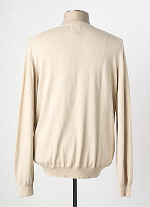 Pull col v manches longues beige MCS homme