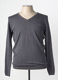 Pull col v manches longues gris DEELUXE homme