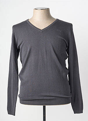 Pull col v manches longues gris DEELUXE74 homme