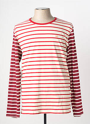 T-shirt coupe droite manches longues rouge SCOTCH & SODA homme
