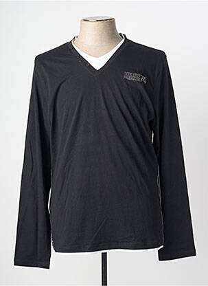 T-shirt coupe droite manches longues noir DEELUXE homme