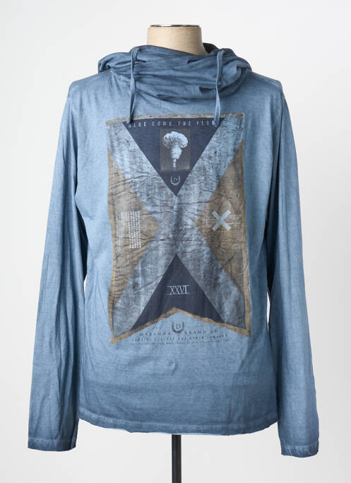 Sweat-shirt à capuche manches longues manches longues bleu DEELUXE homme