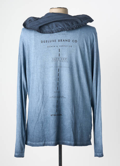 Sweat-shirt à capuche manches longues manches longues bleu DEELUXE homme