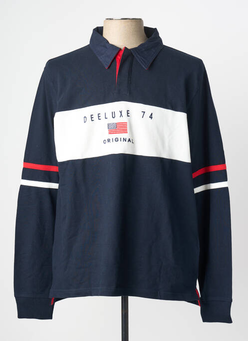 Polo manches longues manches longues bleu DEELUXE homme