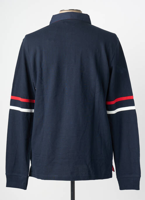 Polo manches longues manches longues bleu DEELUXE homme