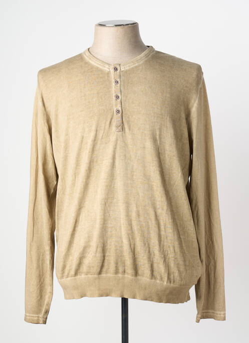 Pull col rond manches longues beige MCS homme