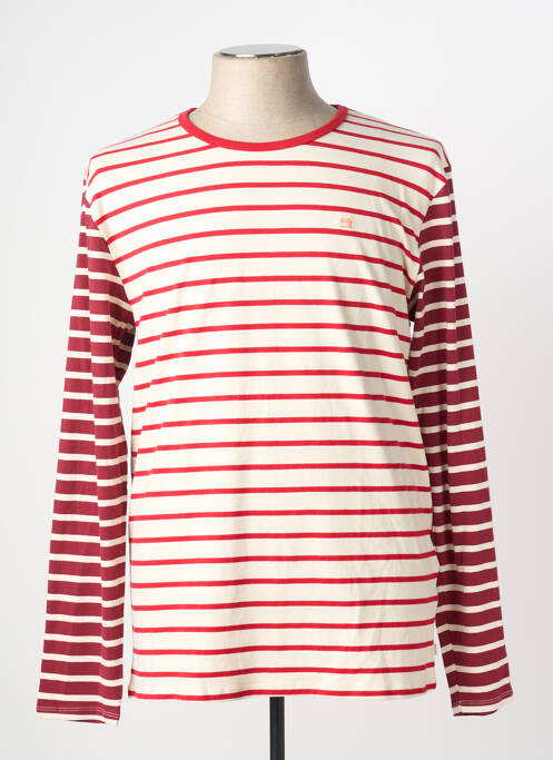 T-shirt coupe droite manches longues rouge SCOTCH & SODA homme