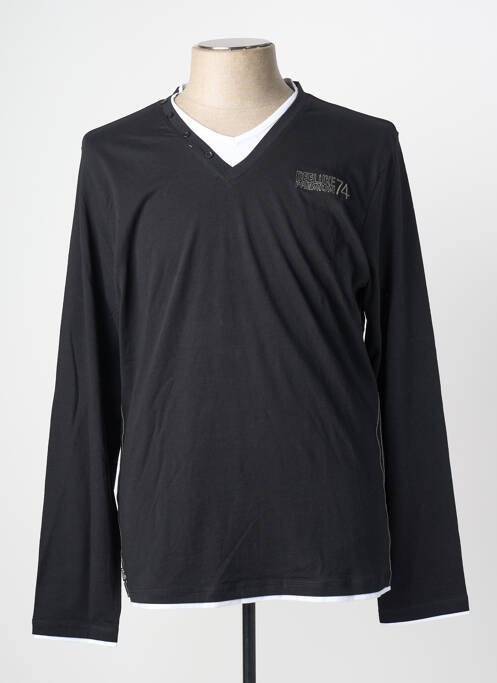 T-shirt coupe droite manches longues noir DEELUXE homme