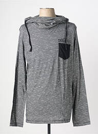 Pull stretch manches longues gris DEELUXE homme