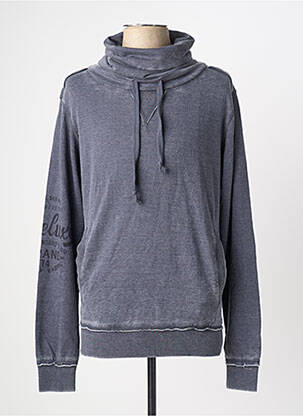 Sweat-shirt col col montant manches longues gris DEELUXE homme
