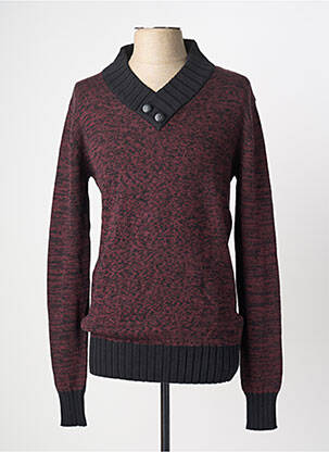 Pull col v manches longues rouge DEELUXE homme