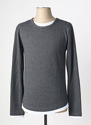 Pull stretch manches longues gris DEELUXE homme