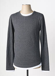 Pull stretch manches longues gris DEELUXE homme