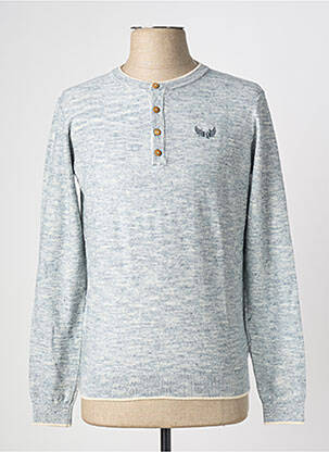 T-shirt tissage chiné manches longues bleu KAPORAL homme