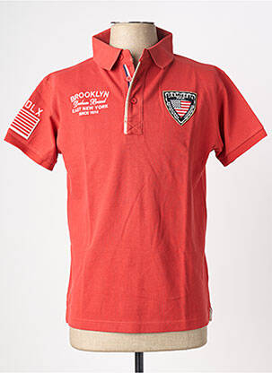 Polo stretch manches courtes rouge DEELUXE homme