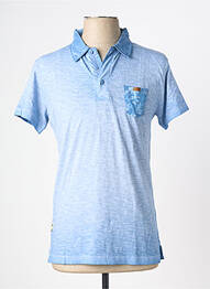 Polo stretch manches courtes bleu DEELUXE homme