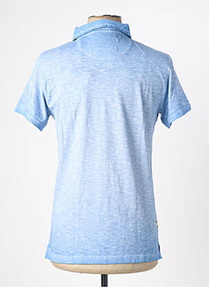 Polo tissage chiné manches courtes bleu DEELUXE homme