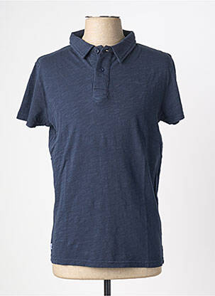 Polo tissage jersey manches courtes bleu DEELUXE homme