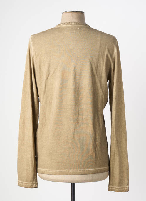 T-shirt coupe cintrée manches longues beige MCS homme